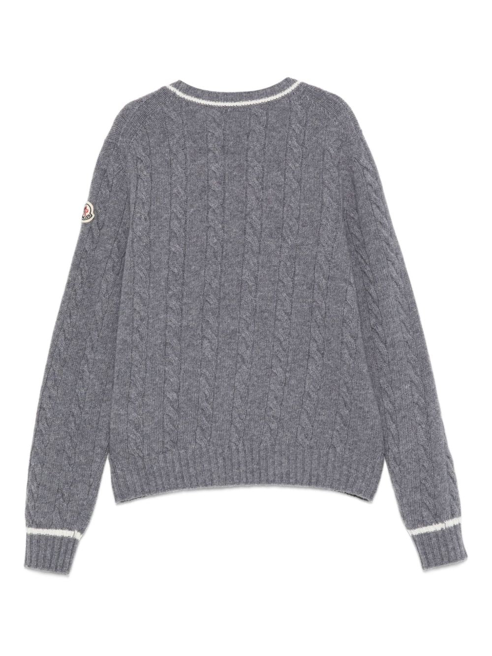 Maglione per bambino Moncler Enfant grigio in lana con motivo a trecce K29549C00004M1241 988 MONCLER KIDS 