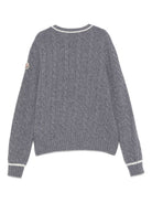 Maglione per bambino Moncler Enfant grigio in lana con motivo a trecce K29549C00004M1241 988 MONCLER KIDS 
