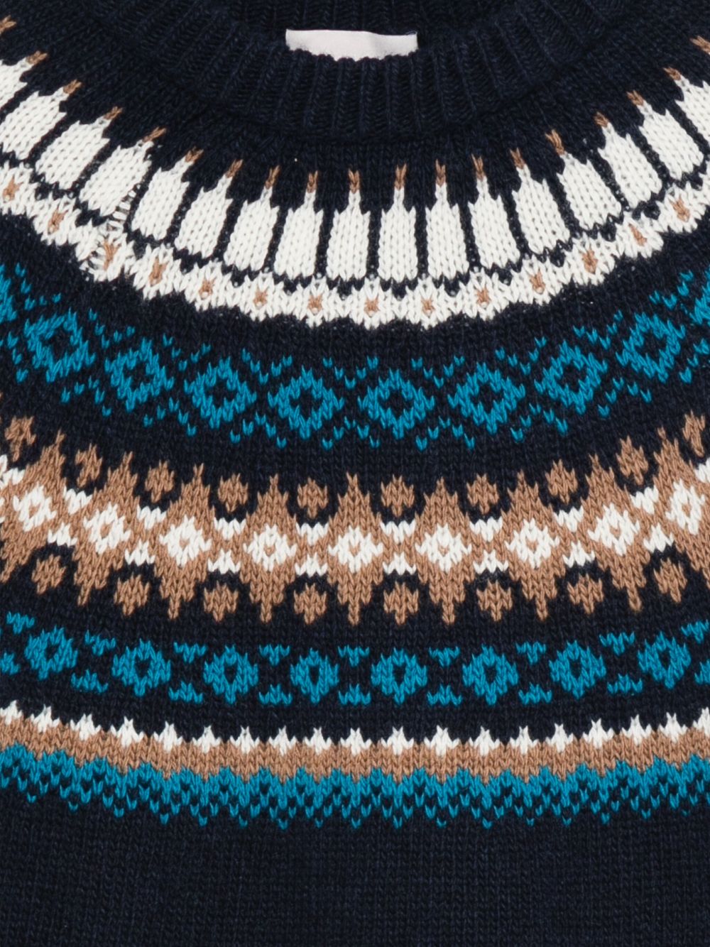 Maglione per bambino Moncler Enfant blu con motivo Fair Isle K29549C00011M1115 778 MONCLER KIDS 