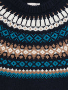 Maglione per bambino Moncler Enfant blu con motivo Fair Isle K29549C00011M1115 778 MONCLER KIDS 