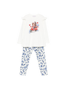 Completo t-shirt e leggins per bambina Monnalisa multicolore con stampa grafica 11F508RU 6600 0156 MONNALISA KIDS 