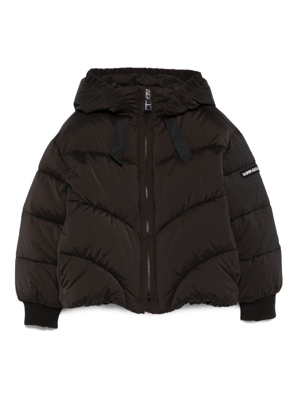 Giubbino trapuntato per bambina Monnalisa nero con cappuccio 17F103 6022 0050 MONNALISA KIDS 