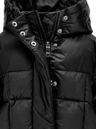 Piumino trapuntato per bambina Monnalisa nero con cappuccio 17F105 6021 0050 MONNALISA KIDS 