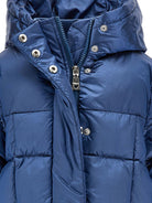 Piumino imbottito per bambina Monnalisa blu con cappuccio 17F105 6021 056D MONNALISA KIDS 