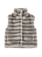 Gilet in eco-pelliccia per bambina Monnalisa grigio effetto volpe 17F108 6032 0032 MONNALISA KIDS 