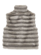 Gilet in eco-pelliccia per bambina Monnalisa grigio effetto volpe 17F108 6032 0032 MONNALISA KIDS 