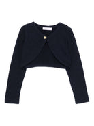 Cardigan per bambina Monnalisa blu con bottoni a forma di cuore 17FCAF 6204 056S MONNALISA KIDS 