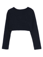 Cardigan per bambina Monnalisa blu con bottoni a forma di cuore 17FCAF 6204 056S MONNALISA KIDS 
