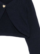 Cardigan per bambina Monnalisa blu con bottoni a forma di cuore 17FCAF 6204 056S MONNALISA KIDS 