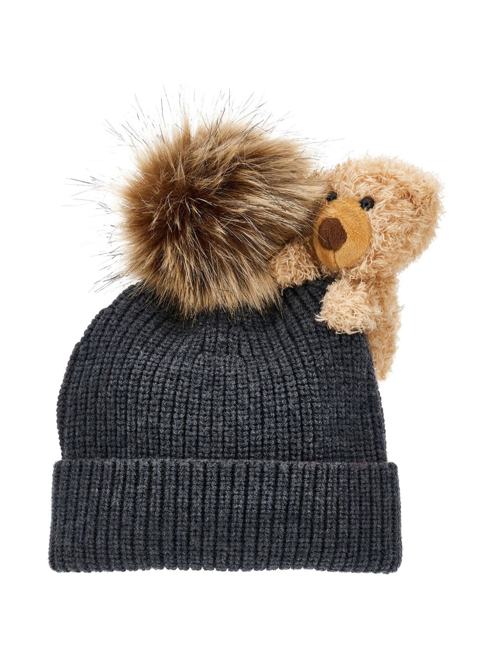 Berretto per bambina Monnalisa grigio con applicazione Teddy Bear 19F005 6063 0031 MONNALISA KIDS 