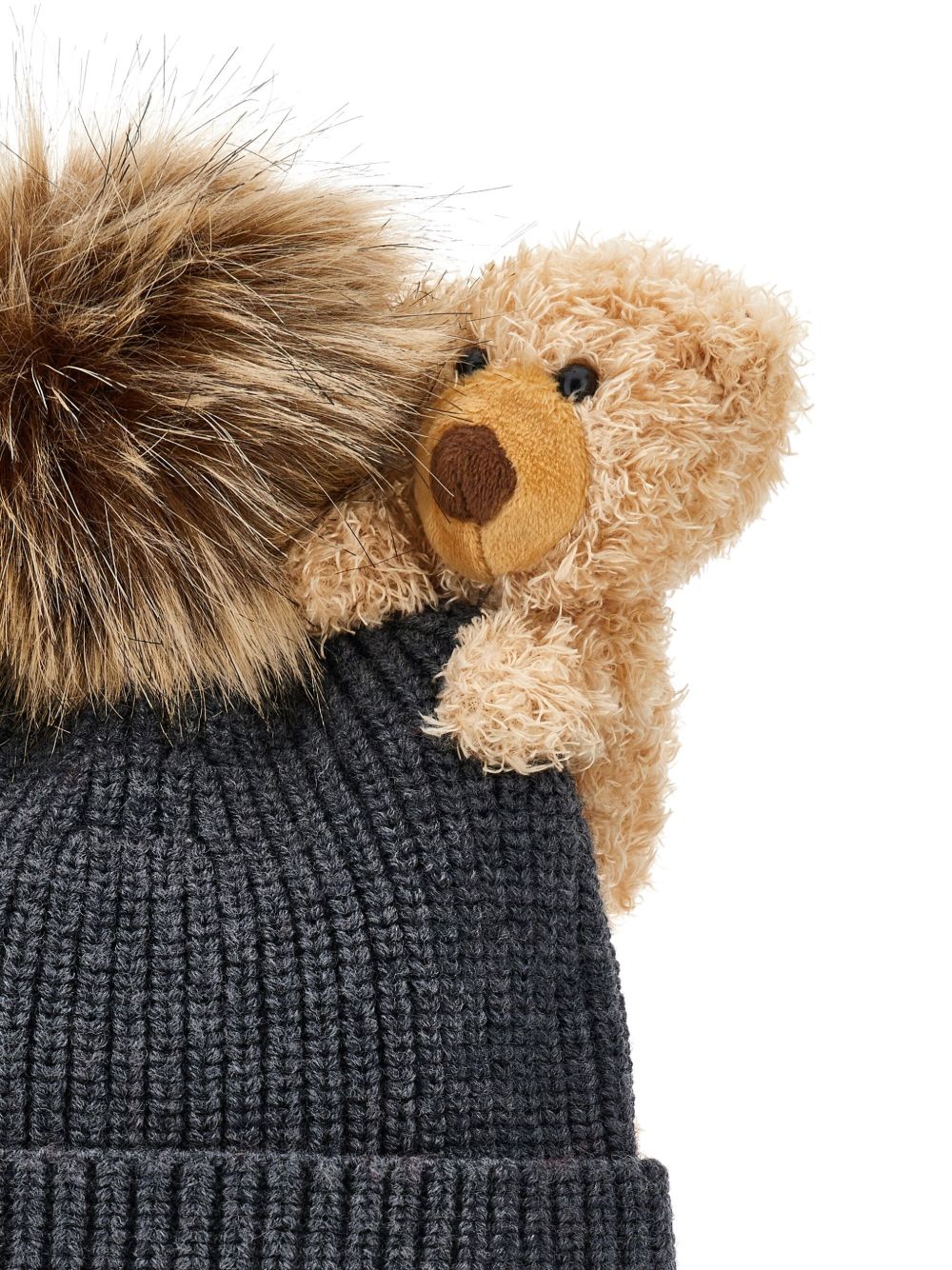 Berretto per bambina Monnalisa grigio con applicazione Teddy Bear 19F005 6063 0031 MONNALISA KIDS 