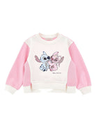 Felpa per bambina Disney x Monnalisa rosa con stampa grafica Stitch 19F606 6011 0190 MONNALISA KIDS 