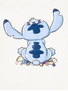 T-shirt per bambina Disney x Monnalisa bianco con stampa grafica Stitch 19F610 6013 0001 MONNALISA KIDS 