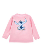 T-shirt per bambina Disney x Monnalisa rosa con stampa grafica Stitch 19F610 6013 0090 MONNALISA KIDS 