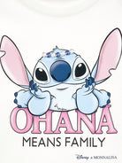 T-shirt per bambina Disney x Monnalisa bianco con stampa grafica Stitch 19F618 6013 0001 MONNALISA KIDS 
