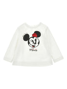 T-shirt per bambina Monnalisa bianca con stampa sul davanti 19F631NP 6005 0001 MONNALISA KIDS 