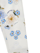 Set t-shirt e pantaloni per neonata Monnalisa bianco con stampa floreale 31F504 6658 0258 MONNALISA KIDS 