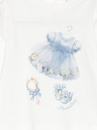 T-shirt per neonata Monnalisa bianca con stampa grafica 39F611 6005 0158 MONNALISA KIDS 