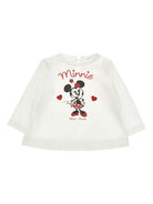 T-shirt per neonata Monnalisa bianca con stampa Minnie Mouse sul davanti 39F616 6005 0001 MONNALISA KIDS 