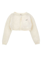 Cardigan crop per neonata Monnalisa bianco con scollo rotondo 73F800 6060 0001 MONNALISA KIDS 