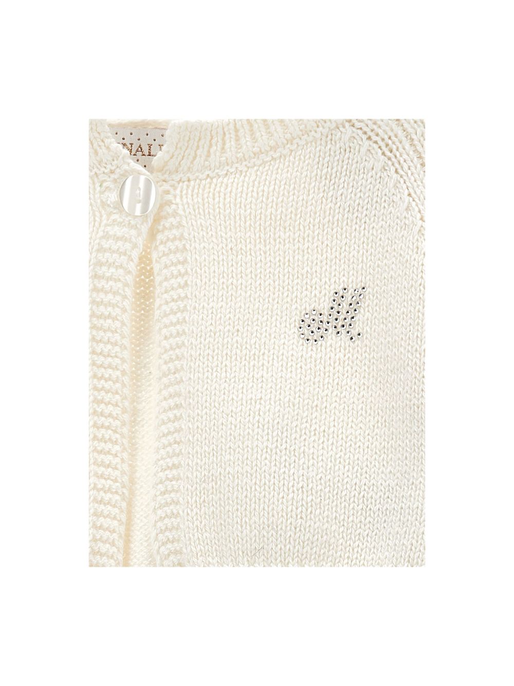 Cardigan crop per neonata Monnalisa bianco con scollo rotondo 73F800 6060 0001 MONNALISA KIDS 