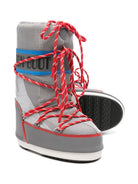 Stivali da neve Icon per bambino Moon Boot Kids grigi con lacci rossi 80D1403030 HF04 MOON BOOT KIDS 
