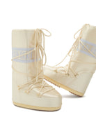 Stivali da neve Icon per bambini Moon Boot Kids bianchi con fascia con logo 80D1403060 L020 MOON BOOT KIDS 