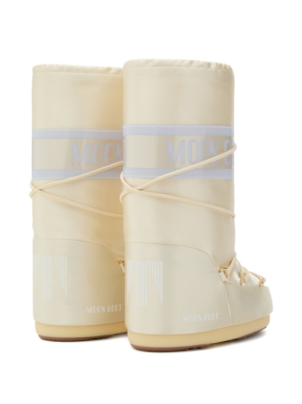 Stivali da neve Icon per bambini Moon Boot Kids bianchi con fascia con logo 80D1403060 L020 MOON BOOT KIDS 