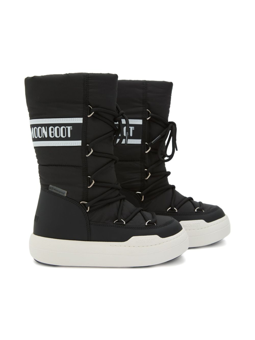 Stivali da neve per bambini Moon Boot Kids neri con chiusura con lacci 80D3440130 N001 MOON BOOT KIDS 