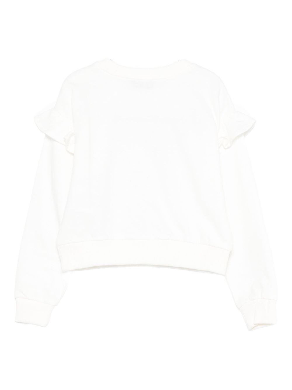 Felpa per bambina Moschino Kids bianca con ruches HDF06DLCA60 10063 MOSCHINO KIDS 