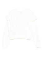Felpa per bambina Moschino Kids bianca con ruches HDF06DLCA60 10063 MOSCHINO KIDS 