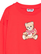 Felpa per bambina Moschino Kids rossa con stampa orso HDF06GLDA16 50109 MOSCHINO KIDS 