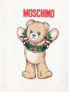 Felpa per bambini Moschino Kids bianca con stampa orsetto HQF08VLCA14 10063 MOSCHINO KIDS 