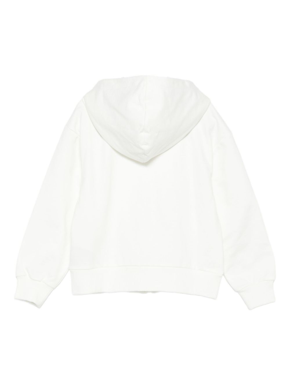 Felpa per bambini Moschino Kids bianco con chiusura con zip HUF09ELCA40 10063 MOSCHINO KIDS 