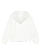 Felpa per bambini Moschino Kids bianco con chiusura con zip HUF09ELCA40 10063 MOSCHINO KIDS 
