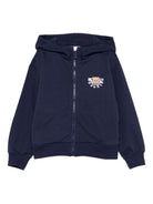 Felpa per bambini Moschino Kids blu con chiusura con zip HUF09ELCA40 40016 MOSCHINO KIDS 