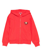 Felpa per bambini Moschino Kids rosso con chiusura con zip HUF09ELCA40 50109 MOSCHINO KIDS 
