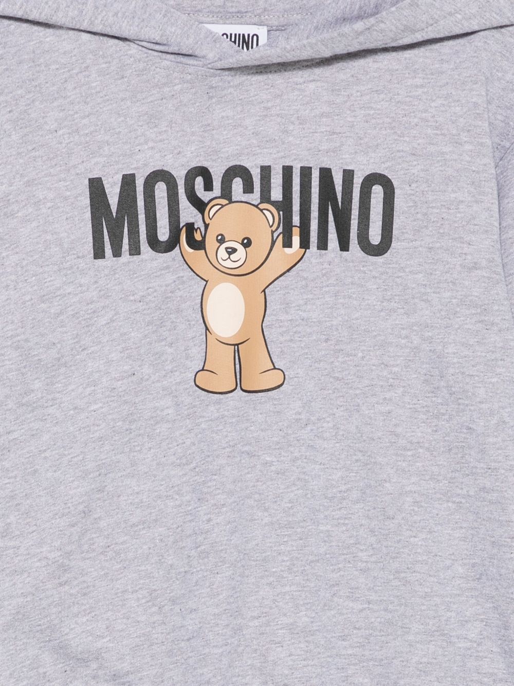Felpa per bambino Moschino Kids grigio con stampa Teddy e cappuccio HUF09FLCA40 60901 MOSCHINO KIDS 