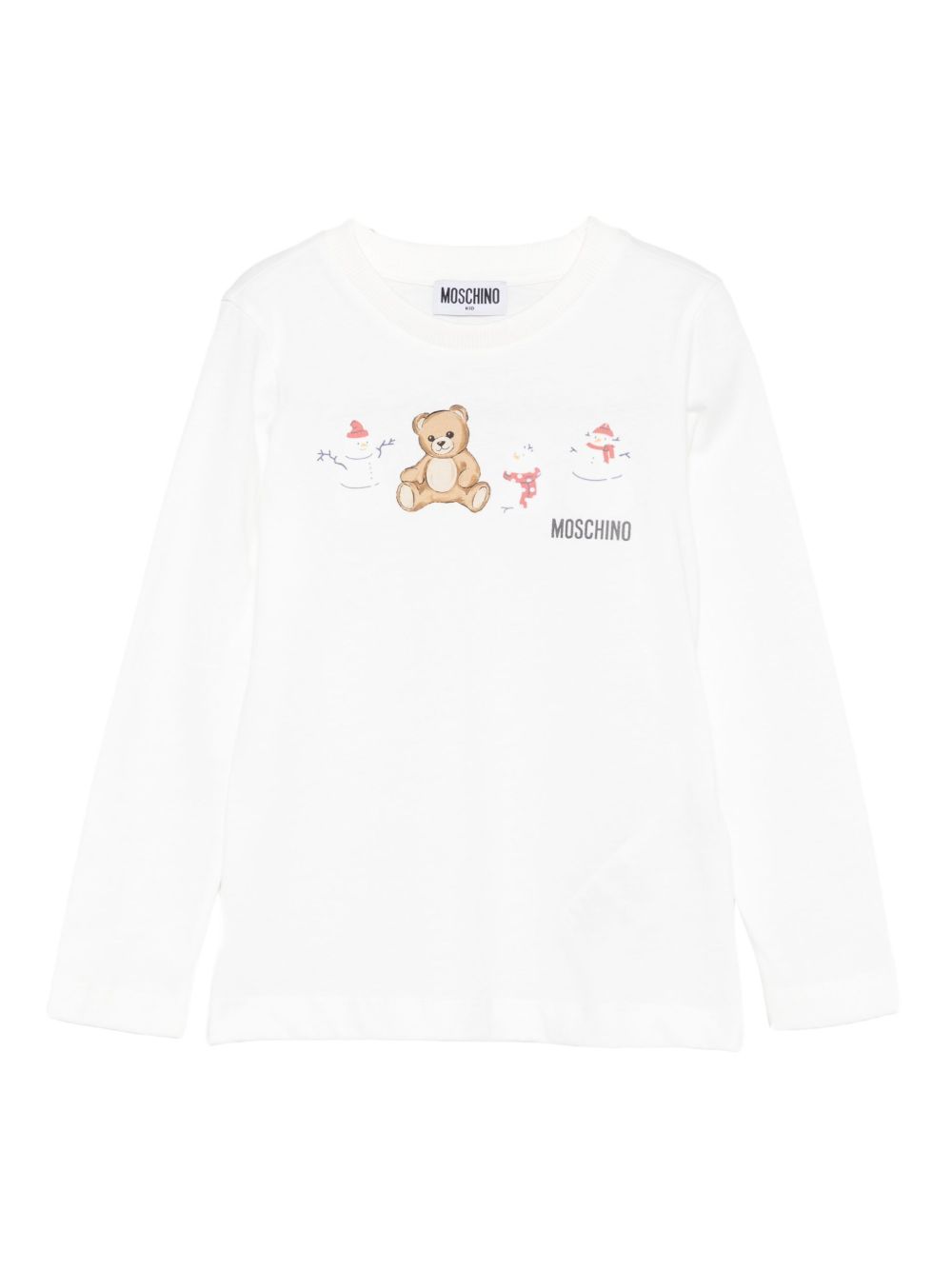 T-shirt per bambini Moschino Kids bianco con stampa grafica HUO00ZLAA01 10063 MOSCHINO KIDS 