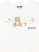 T-shirt per bambini Moschino Kids bianco con stampa grafica HUO00ZLAA01 10063 MOSCHINO KIDS 