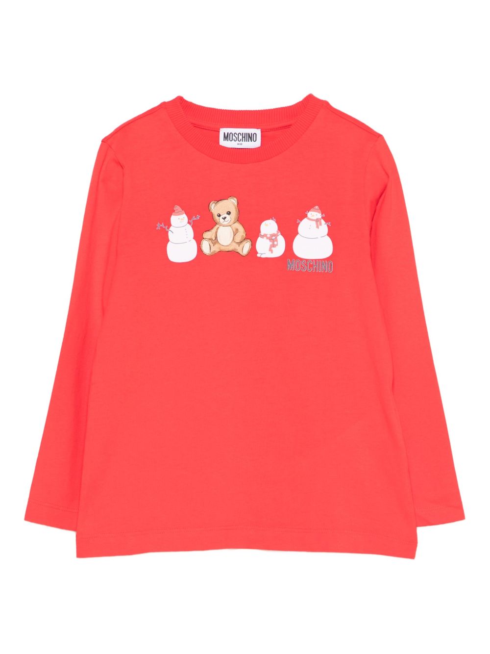 T-shirt per bambini Moschino Kids rosso con stampa grafica HUO00ZLAA01 50109 MOSCHINO KIDS 