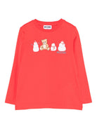 T-shirt per bambini Moschino Kids rosso con stampa grafica HUO00ZLAA01 50109 MOSCHINO KIDS 