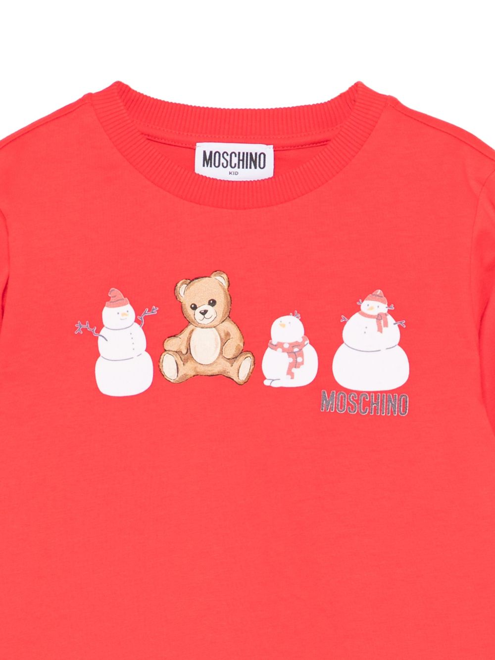 T-shirt per bambini Moschino Kids rosso con stampa grafica HUO00ZLAA01 50109 MOSCHINO KIDS 