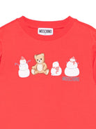T-shirt per bambini Moschino Kids rosso con stampa grafica HUO00ZLAA01 50109 MOSCHINO KIDS 
