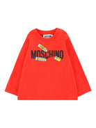 Felpa per neonati Moschino Kids rosso con stampa a matita M7O00RLAA01 50109 MOSCHINO KIDS 