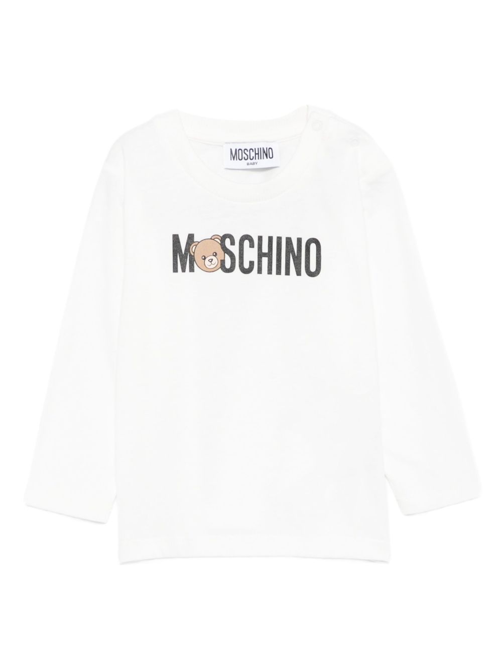 T-shirt per neonati Moschino Kids bianca con stampa Teddy M8O00RLAA36 10063 MOSCHINO KIDS 