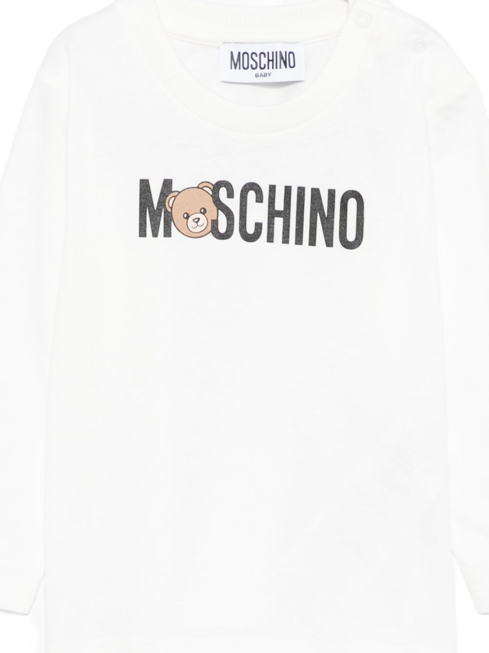 T-shirt per neonati Moschino Kids bianca con stampa Teddy M8O00RLAA36 10063 MOSCHINO KIDS 