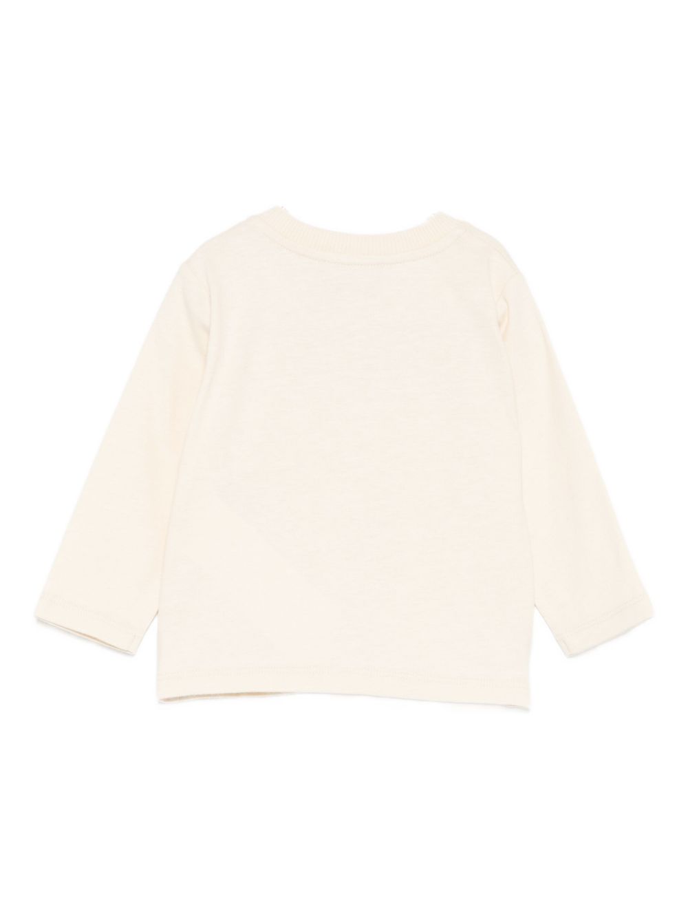 T-shirt per neonati Moschino Kids beige con stampa logo M8O00RLAA36 20404 MOSCHINO KIDS 