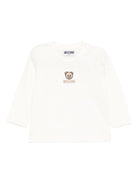 T-shirt per neonati Moschino Kids bianca con ricamo orsetto M9O00RLAA10 10063 MOSCHINO KIDS 