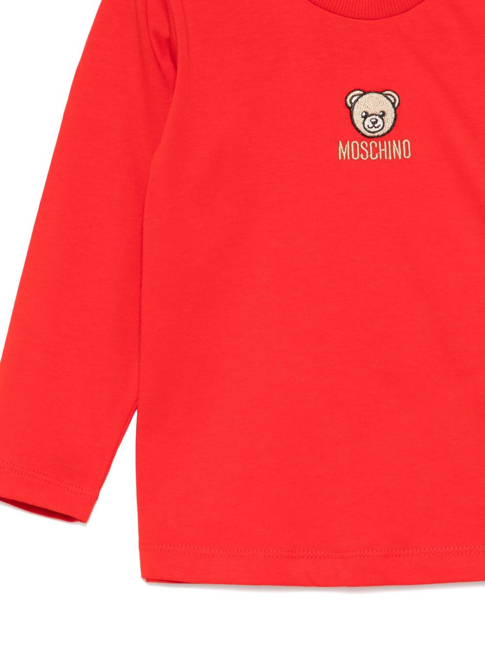 T-shirt per neonati Moschino Kids rossa con logo Teddy Bear sul davanti M9O00RLAA10 50109 MOSCHINO KIDS 